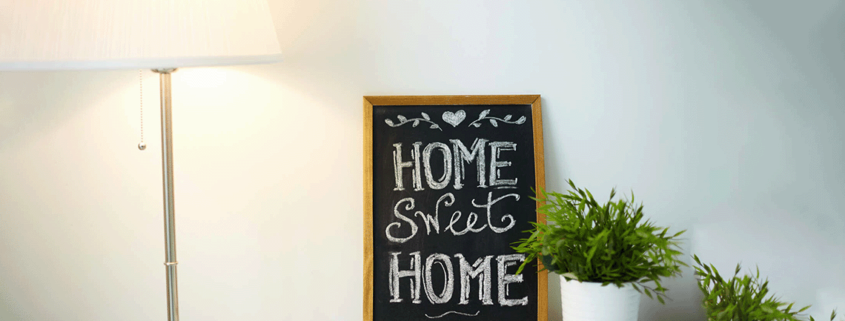 quadro com palavras "home sweet home"